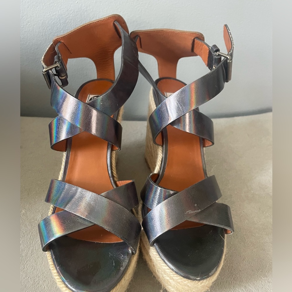 Lanvin Paris metallic wedge size 37